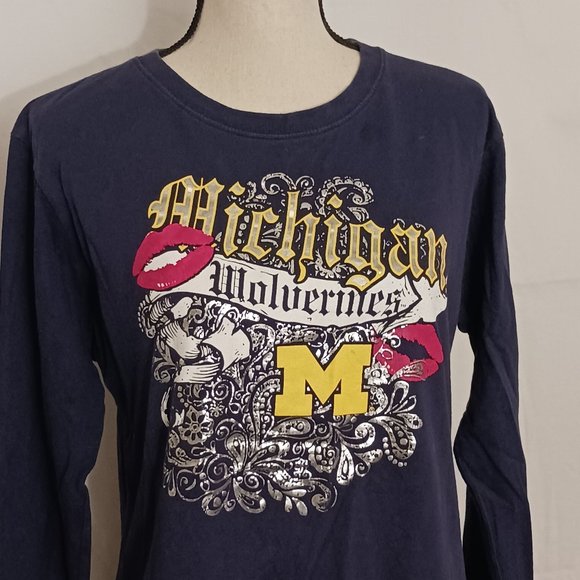 Michigan Wolverines Long Sleeve Womens Shirt - Long Sleeve Tee - Picture 2 of 7